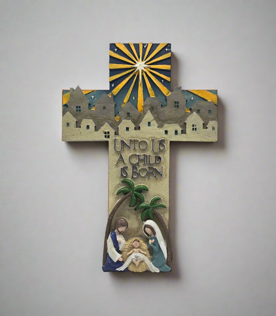 Nativity Cross with wall hanger