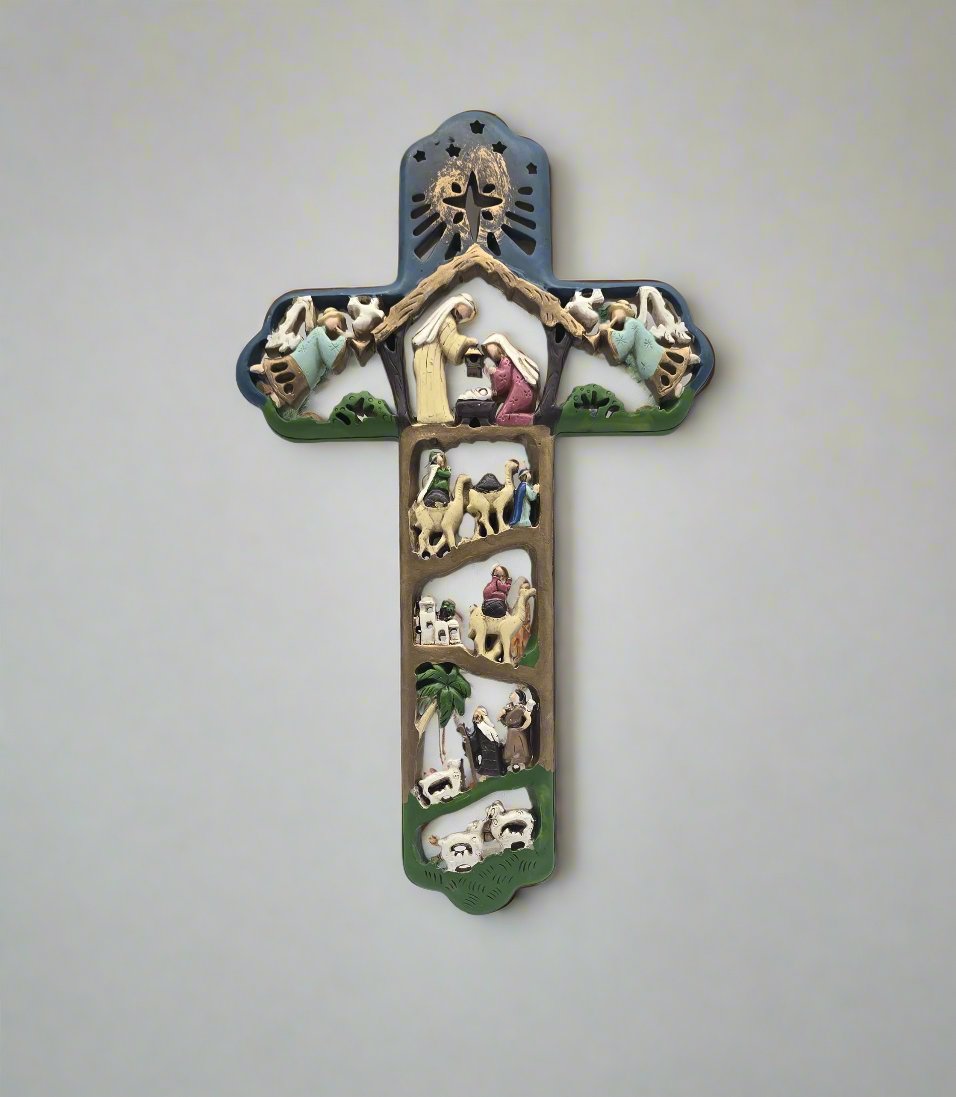 Nativity Cross with wall hanger