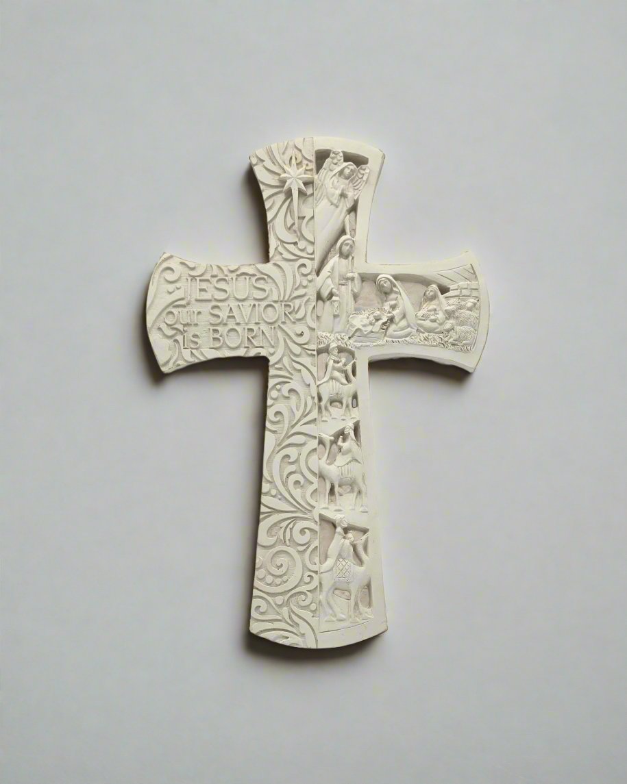White Cross with wall hanger