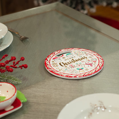 Red - Merry Christmas with emojis