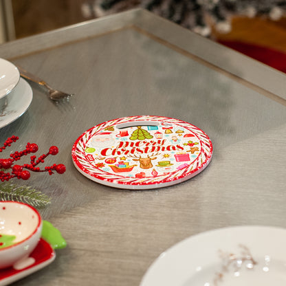 Red - Merry Christmas with reindeer